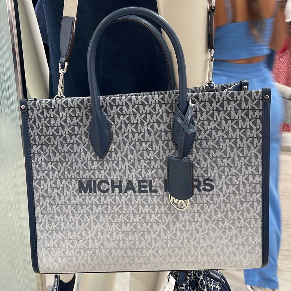 MICHAEL KORS Mirella Medium Ombré Logo EW Tote Shoulder Bag
Navy 
NWT - Picture 7 of 16